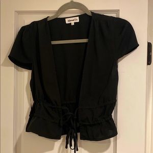 Black tie front top size small